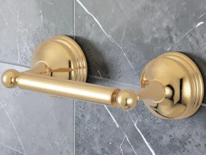 RollCaddy Vintage Toilet Paper Holder, Polished Brass, 9.63''L x 3.75''W x 2.75''H