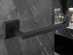 RollCaddy Toilet Paper Holder, Wall-Mounted Brass Holder, Matte Black Finish, One Size