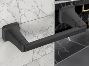 RollCaddy Townsend Toilet Paper Holder, Matte Black Metal Wall-Mount