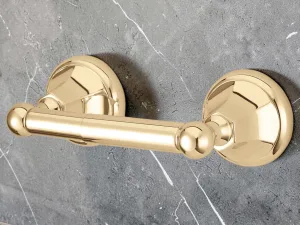 RollCaddy Toilet Paper Holder, Polished Brass, Metropolitan Style, 8.75 x 3.75 x 2.75 Inches
