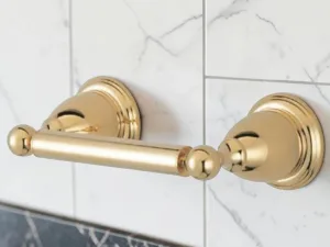 RollCaddy Toilet Paper Holder, Heritage Style Polished Brass, 11''L x 3.5''W x 2.5''H