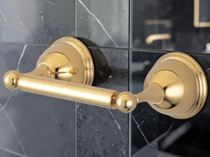 RollCaddy Toilet Paper Holder, Polished Brass Restoration Style, 9''L x 4.13''W x 2.75''H